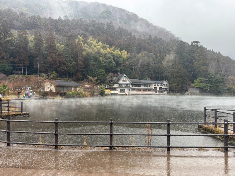 雨の金鱗湖